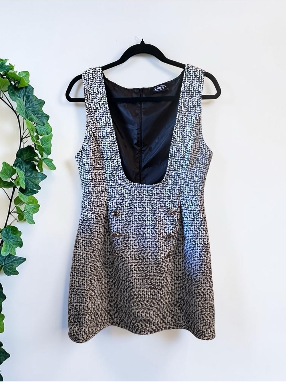 Cider Deep Scoop Neck Mini Dress-EUC